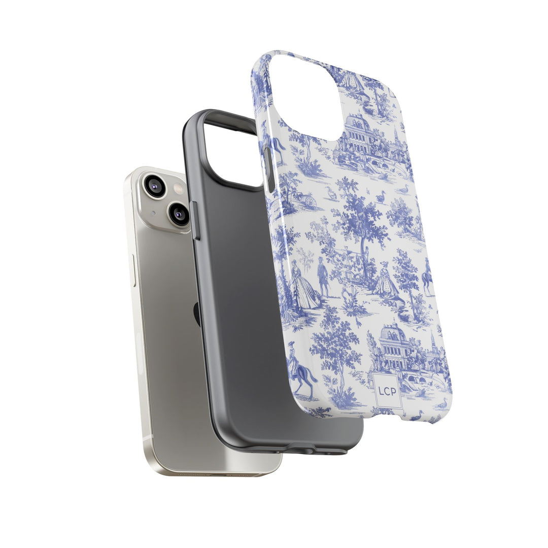 Personalized Custom French Toile Tough Cute Phone Case For Apple iPhone 18, 17, 16, 15 14, Pro Max, Samsung Galaxy S26, S25, S24 Plus Ultra