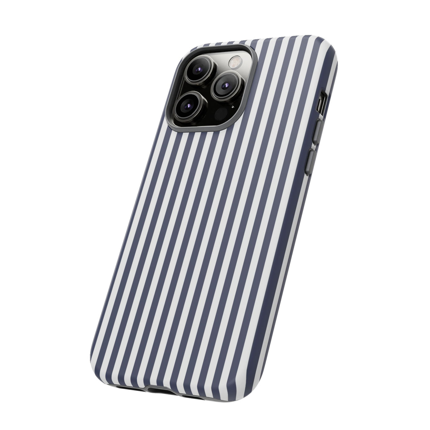 Tough Premium Navy Blue Stripes Phone Case Gift for Her - For Apple iPhone 16 Pro Max 16e iPhone 15 Pro iPhone Iphone 14 Plus 13 Pro 12 SE XR - Studio40ParkLane