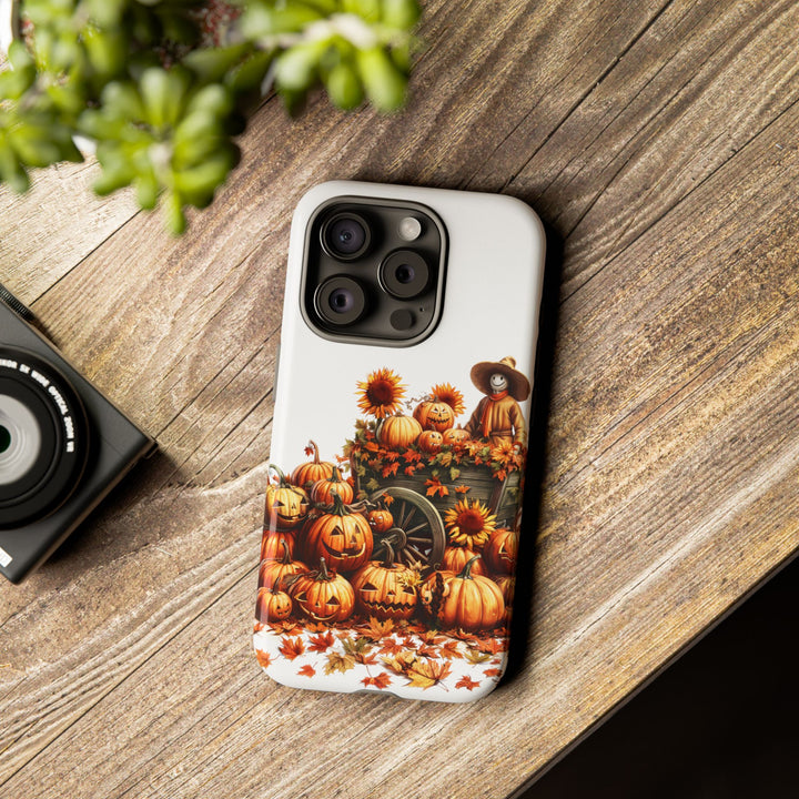 Impact Resistant, Fall Leaves Scarecrow, Cute Phone Cases for Samsung S24, S23, S22, S21, IPhone 15 pro Iphone 14 pro Iphone 13 IPhone 12 Iphone 11 - Studio40ParkLane
