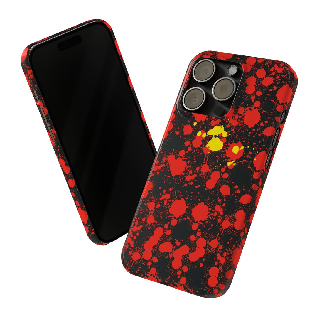 Slim Cute Phone Cases for Iphone - | iPhone 15 Case | iPhone 15 Pro Max Case, Iphone 14 Case, Iphone 14 Pro Max, Iphone 13, Red Yellow Paint Splash - Studio40ParkLane