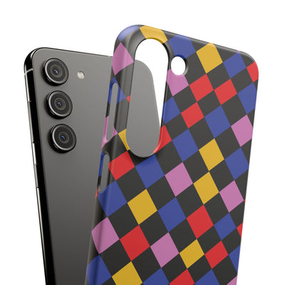 Colorful Checkerboard Cute Phone Case - Sleek Snap - for iPhone 16 15 14 13 12 11 Max Pro Plus Samsung Galaxy S24 S23 S22 S21 S20 Plus Ultra - Studio40ParkLane