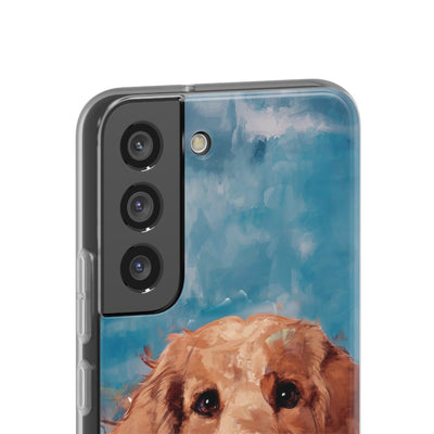 Personalized Cute Flexi Samsung Phone Cases, Golden Retriever Dog Galaxy S23 Phone Case, Samsung S22 Case, Samsung S21 Case, S20 Plus