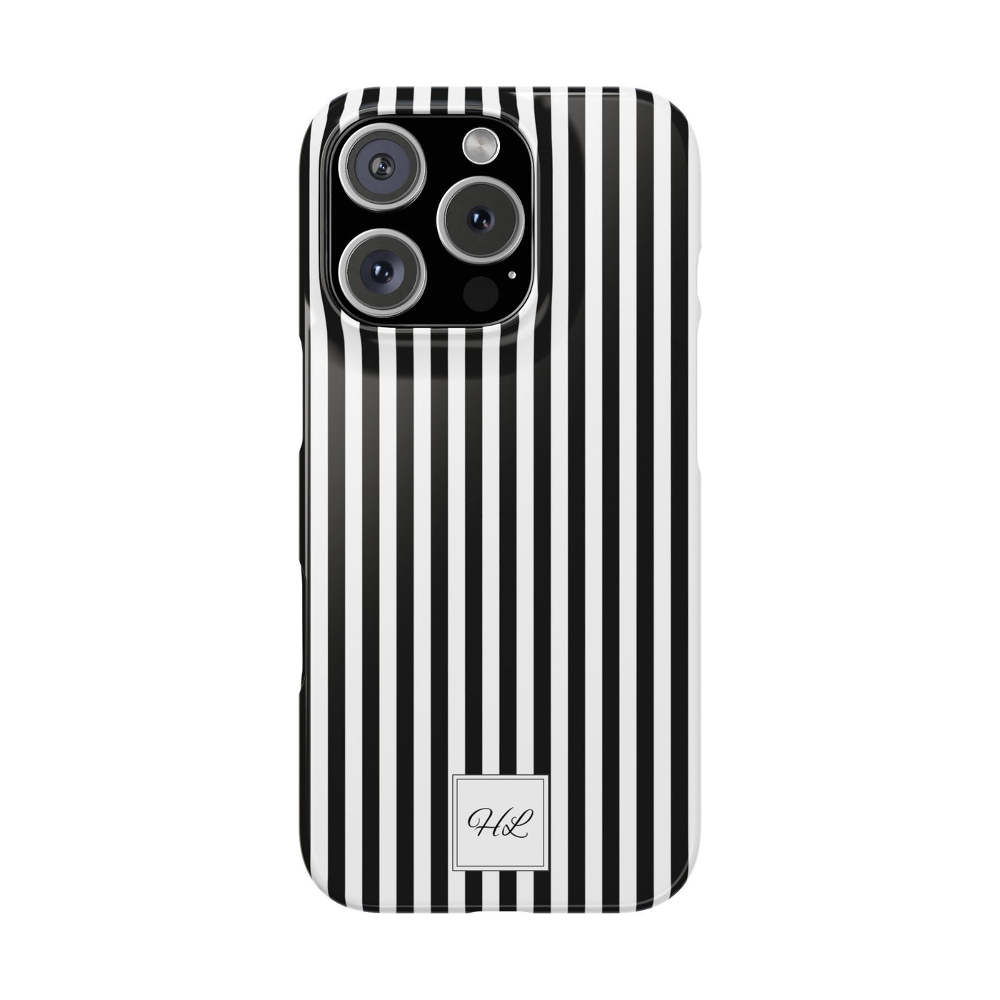 Slim Custom Personalized Black White Striped Phone Case for Iphone 16 - | iPhone 15 Pro Max Case | iPhone 14 Case Iphone 13 12 11 10 9 8 - Studio40ParkLane