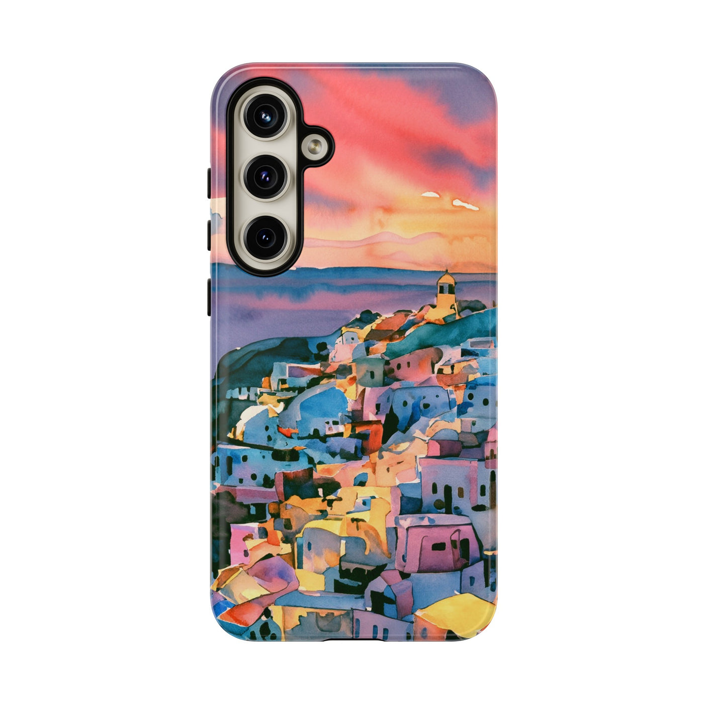 Impact Resistant, Greek Sunset, Cute Phone Cases for Samsung S24, S23, S22, S21, IPhone 15 pro Iphone 14 pro Iphone 13 IPhone 12 Iphone 11