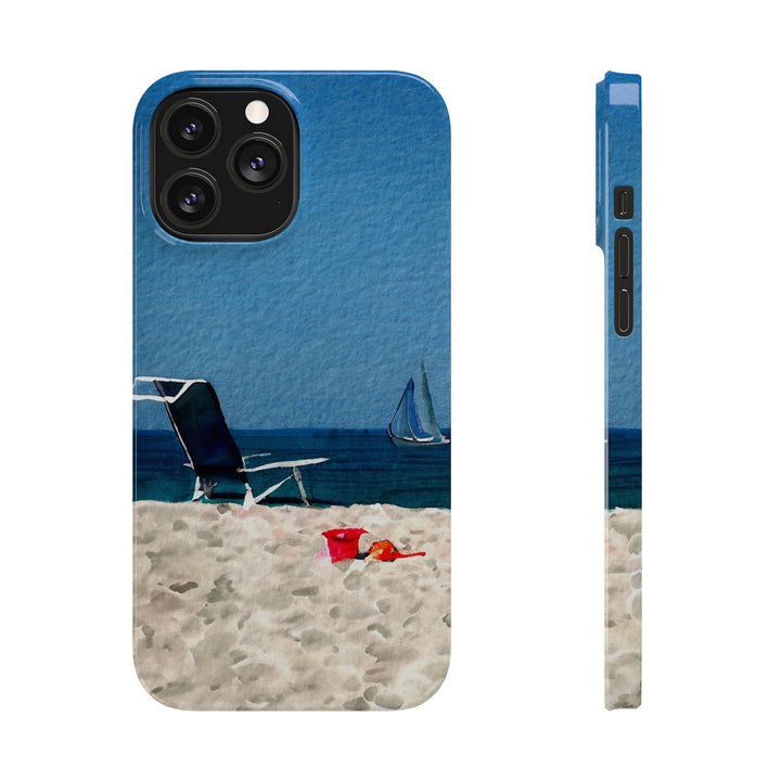 Slim Cute Phone Cases for Iphone - | iPhone 15 Case | iPhone 15 Pro Max Case, Iphone 14 Case, Iphone 14 Pro Max, Iphone 13, Summer Beach Chair Watercolor - Studio40ParkLane