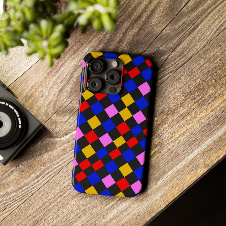 Slim Abstract Colorful Checkerboard Cute Phone Case for Iphone 17 - | iPhone 16 Pro Max Case | iPhone 15 Case Iphone 14 13 12 11 Gift for Her - Studio40ParkLane