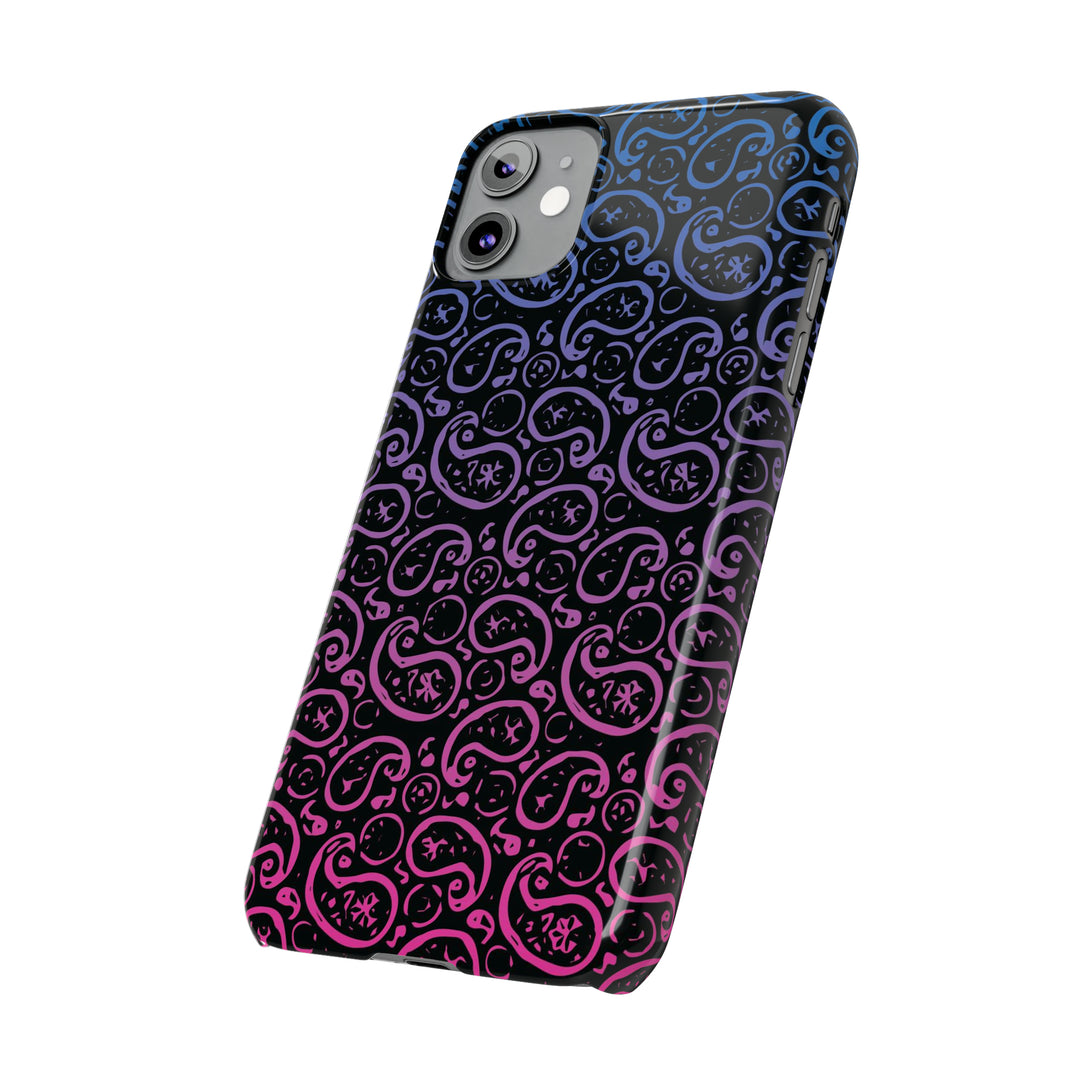 Slim Cute Phone Cases for Iphone - | iPhone 15 Case | iPhone 15 Pro Max Case, Iphone 14 Case, Iphone 14 Pro Max, Iphone 13, Paisley Blue Pink Black - Studio40ParkLane