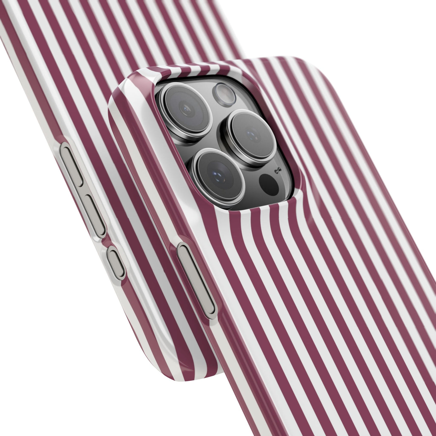 Slim Claret Red Striped Cute Phone Case for Iphone 16 - | iPhone 15 Pro Max Case | iPhone 14 Case Iphone 13 12 11 10 9 8 7 XS X Gift for Her - Studio40ParkLane