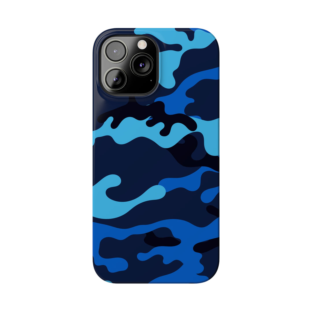 Slim Cute Phone Cases for Iphone - | iPhone 15 Case | iPhone 15 Pro Max Case, Iphone 14 Case, Iphone 14 Pro Max, Iphone 13, Blue Camouflage - Studio40ParkLane