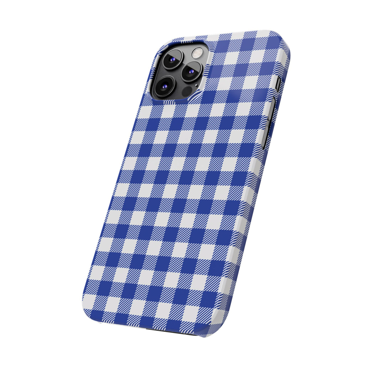 Slim Blue Gingham Gift for Her Cute Phone Cases for Iphone 16 Pro Max | iPhone 15 Case | iPhone 15 Pro Max Case, Iphone 14, 13, 12, 11, 10, 8, 7