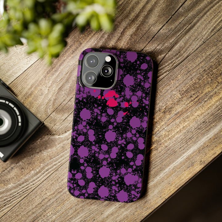 Slim Cute Phone Cases for Iphone - | iPhone 15 Case | iPhone 15 Pro Max Case, Iphone 14 Case, Iphone 14 Pro Max, Iphone 13, Purple Pink Paint Blots Splash - Studio40ParkLane