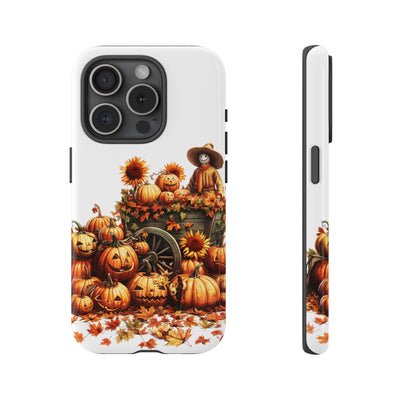 Impact Resistant, Fall Leaves Scarecrow, Cute Phone Cases for Samsung S24, S23, S22, S21, IPhone 15 pro Iphone 14 pro Iphone 13 IPhone 12 Iphone 11