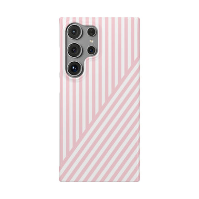 Aesthetic Sweet Pink Stripes Cute Phone Case Sleek Snap - For iPhone 17 Pro Max iPhone 16 Pro iPhone 15 Iphone 14 Plus 13 Pro 12 11 10 Gift