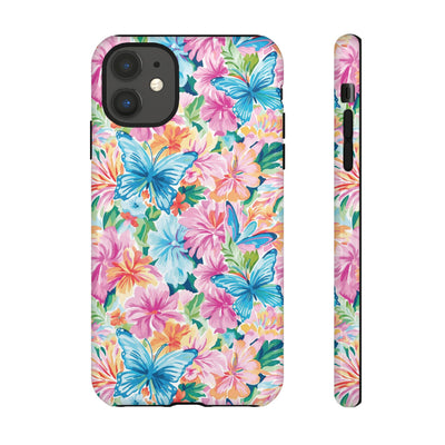 Premium Tough Butterflies Flowers Cute Phone Cases for Samsung S24, S23, S22, S21, S20, Plus and Ultra, Iphone 16 Pro Max,15, 14, 13, 12, 11, 10
