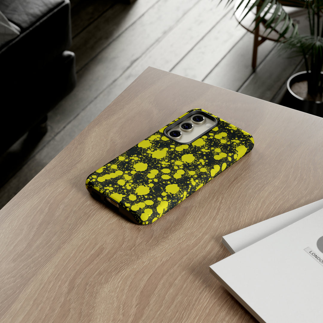 Cute Samsung Phone Case | Aesthetic Samsung Phone Case | Paint Splash Yellow Black | Galaxy S23, S22, S21, S20 | Luxury Double Layer | Cool - Studio40ParkLane