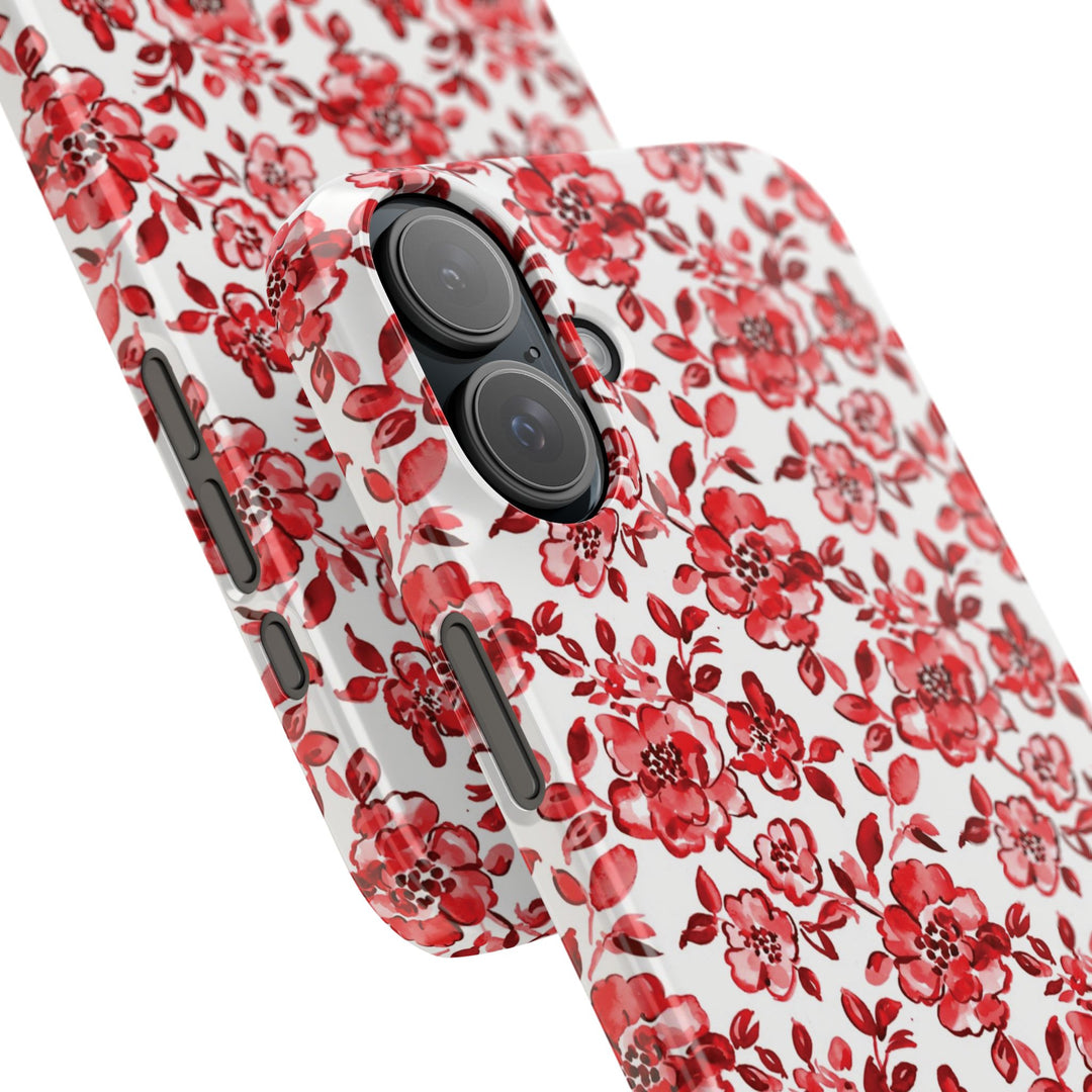 Slim Red Chinoiserie Gift for Her Cute Phone Cases for Iphone 16 Pro Max | iPhone 15 Case | iPhone 15 Pro Max Case, Iphone 14, Iphone 14 Pro Max, Iphone 13 12 11 8 7 - Studio40ParkLane