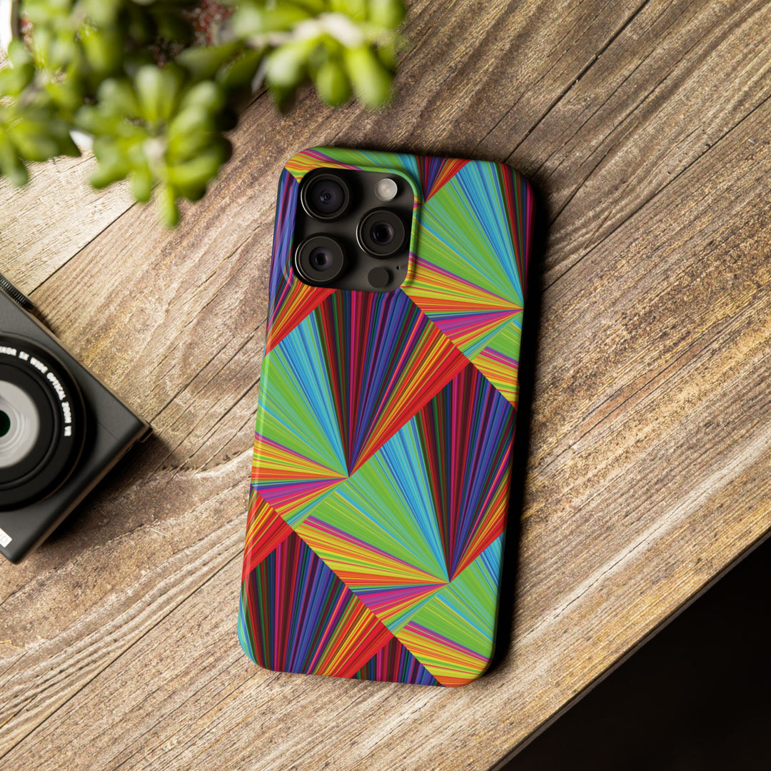 Slim Triangle Kaleidoscope Colors Gift for Her Cute Phone Cases for Iphone 16 Case | iPhone 15 Case | iPhone 15 Pro Max Case, Iphone 14, Iphone 14 Pro Max, Iphone 13, 12, 11, 10, 8,7 - Studio40ParkLane