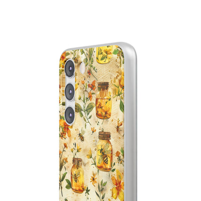 Cute Flexi Phone Cases, Honey Bees Yellow, Compatible with Samsung Galaxy S23, Samsung S22, Samsung S21, Samsung S20, Galaxy S20 Ultra