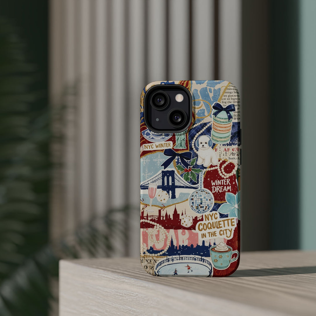 New York Winter Coquette Collage Tough Magsafe Cute Phone Cases for Iphone | iPhone 17 Pro Max Case, Iphone 16, Iphone 15 14 13 12 11 10 9