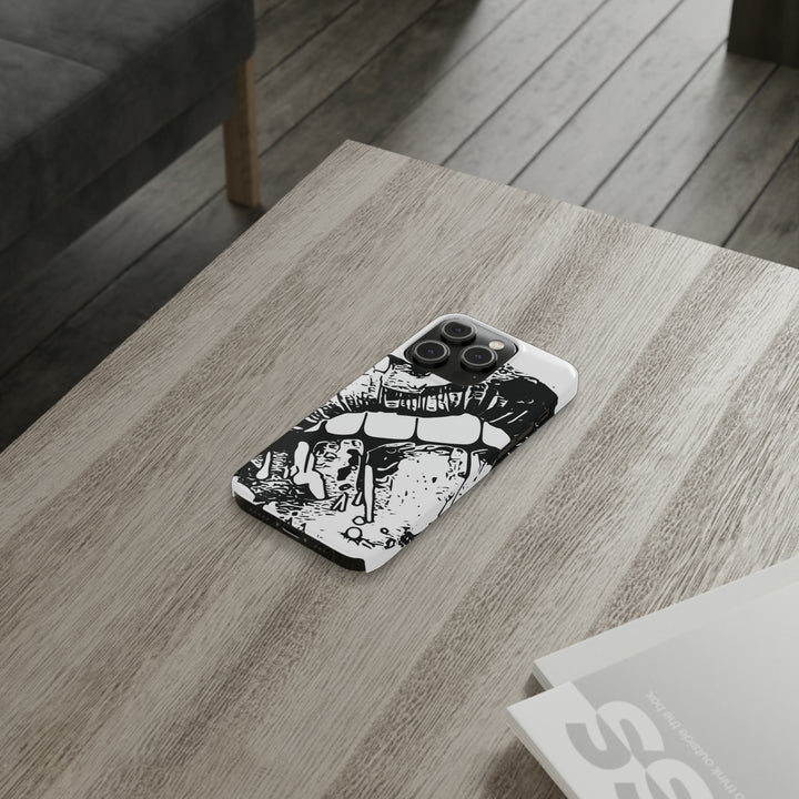 Slim Cute Phone Cases for Iphone - | iPhone 15 Case | iPhone 15 Pro Max Case, Iphone 14 Case, Iphone 14 Pro Max, Iphone 13, Smile Lips Black and White - Studio40ParkLane