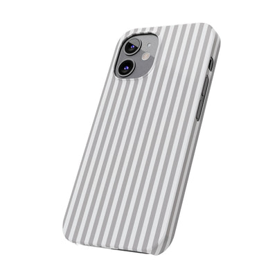 Slim Light Grey Striped Cute Phone Case for Iphone 16 - | iPhone 15 Pro Max Case | iPhone 14 Case Iphone 13 12 11 10 9 8 7 Gift for Her - Studio40ParkLane