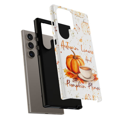 Impact Resistant, Fall Leaves Pumpkin Pie, Cute Phone Cases for Samsung S24, S23, S22, S21, IPhone 15 pro Iphone 14 pro Iphone 13 IPhone 12 Iphone 11