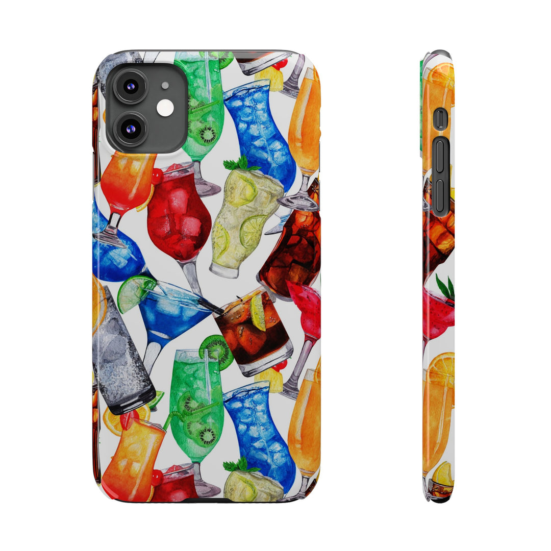 Slim Cute Phone Cases for Iphone - | iPhone 15 Case | iPhone 15 Pro Max Case, Iphone 14 Case, Iphone 14 Pro Max, Iphone 13, Summer Fruit Cocktail - Studio40ParkLane
