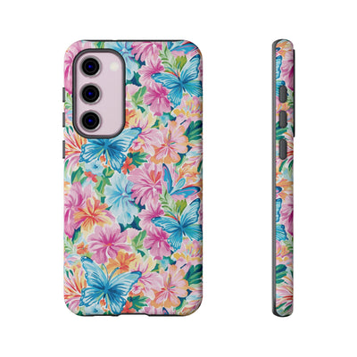 Premium Tough Butterflies Flowers Cute Phone Cases for Samsung S24, S23, S22, S21, S20, Plus and Ultra, Iphone 16 Pro Max,15, 14, 13, 12, 11, 10