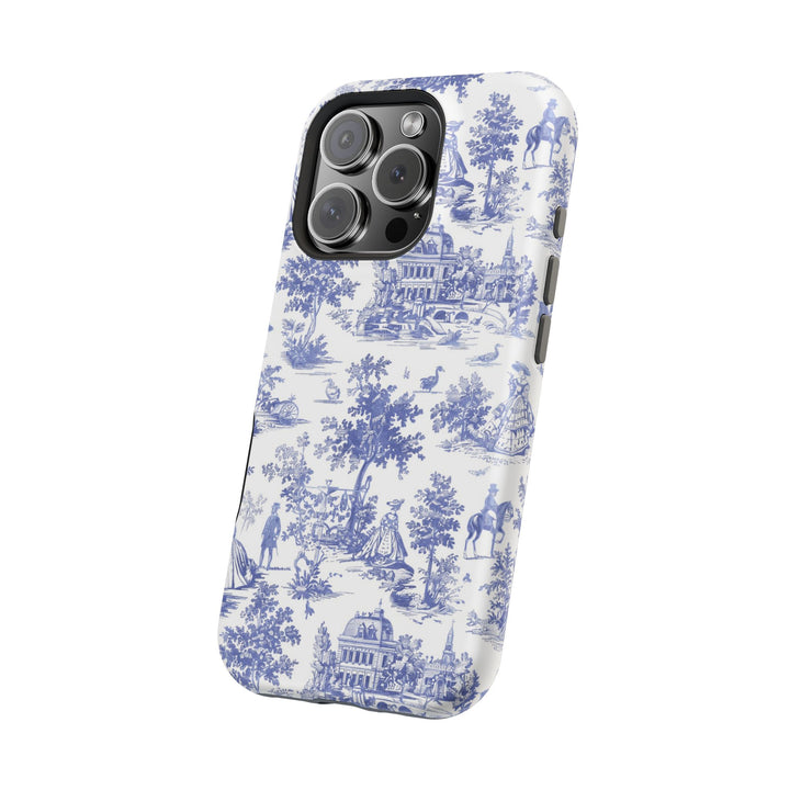 Blue Toile Magnetic Impact-Resistant Cute Phone Case for Iphone 16, iPhone 15 Pro Max Plus 14, 13, 12, 11 Gift for her - Studio40ParkLane
