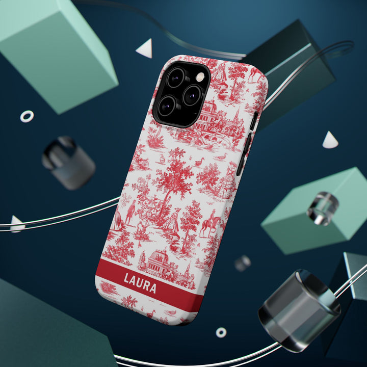 Magsafe French Toile Personalized Initial Custom Gift for Her Cute Phone Cases for Iphone 16 Pro Max | iPhone 15 Case | iPhone 15 Pro Max Case, Iphone 14, 13, 12, 11, 10, 8, 7 - Studio40ParkLane
