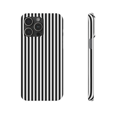Slim Black White Striped Cute Phone Case for Iphone 16 - | iPhone 15 Pro Max Case | iPhone 14 Case Iphone 13 12 11 10 9 8 7 Gift for Her - Studio40ParkLane