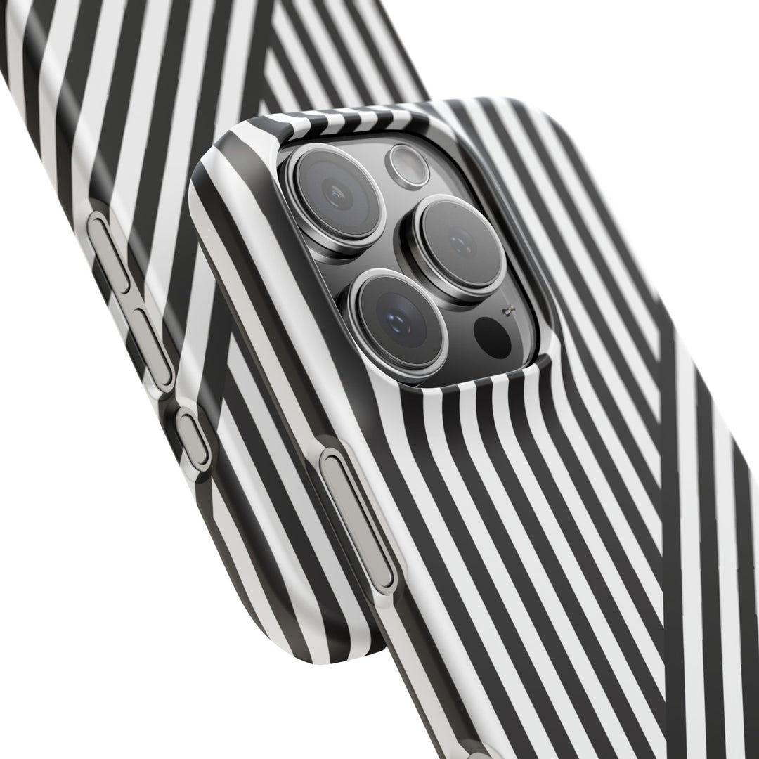 Aesthetic Black White Stripes Cute Phone Case Sleek Snap - For iPhone 17 Pro Max iPhone 16 Pro iPhone 15 Iphone 14 Plus 13 Pro 12 11 10 Gift - Studio40ParkLane