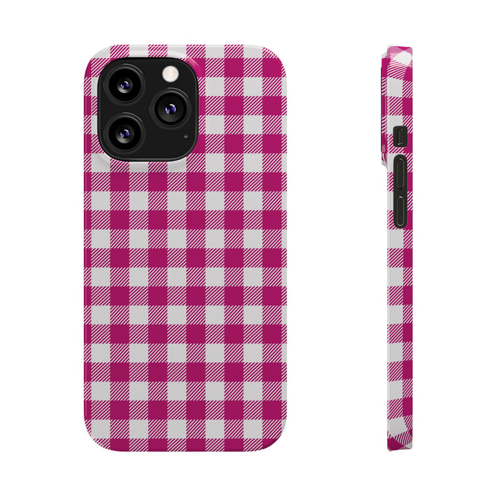 Slim Pink Gingham Gift for Her Cute Phone Cases for Iphone 16 Pro Max | iPhone 15 Case | iPhone 15 Pro Max Case, Iphone 14, 13, 12, 11, 10, 8, 7 - Studio40ParkLane