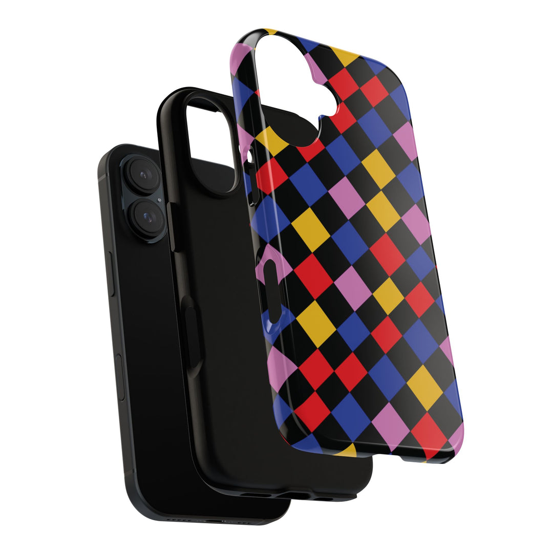 Aesthetic Tough Colorful Checkerboard Phone Case Premium - For iPhone 17 Pro Max iPhone 16 Pro iPhone 15 Iphone 14 Plus 13 Pro 12 11 10 XR - Studio40ParkLane