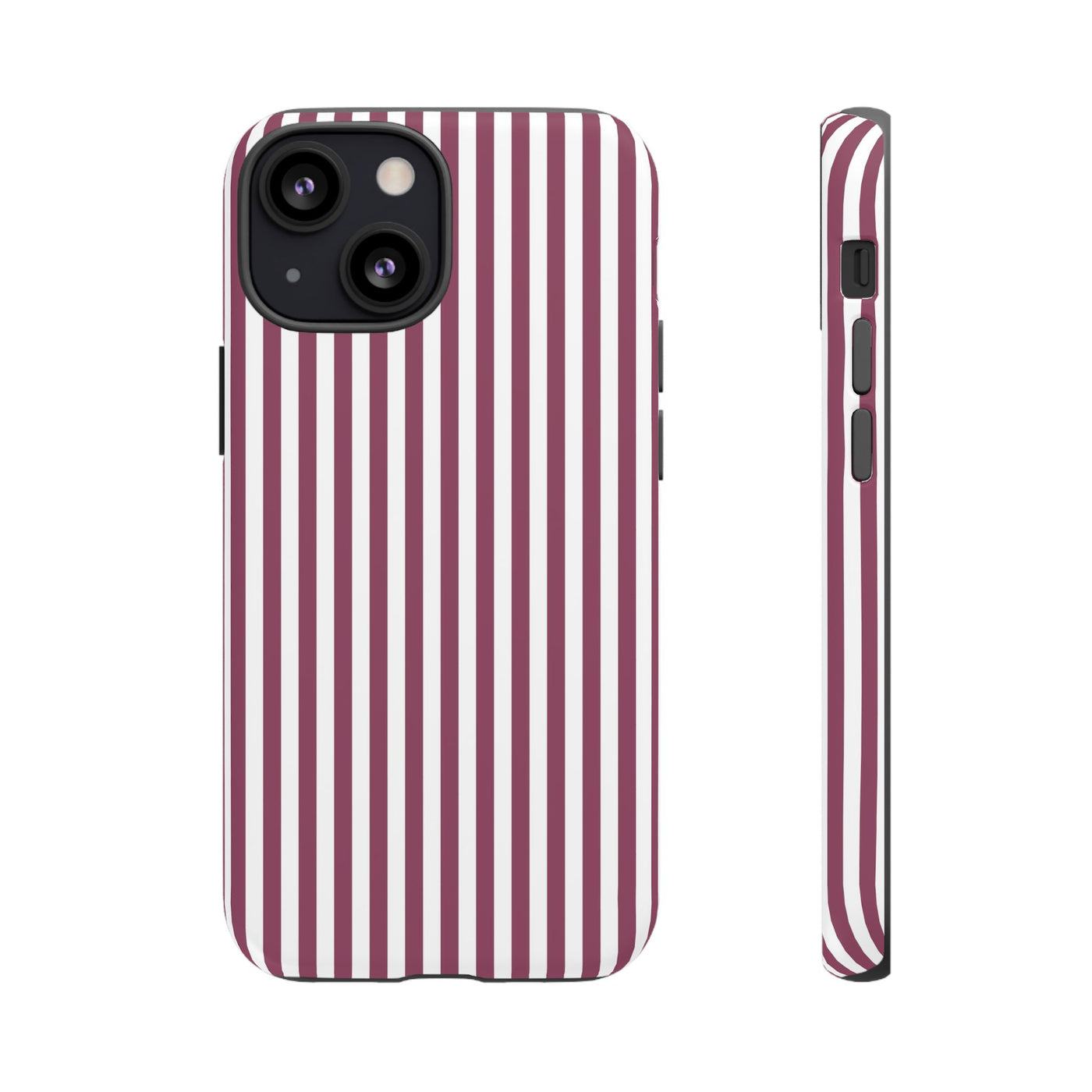 Tough Premium Old Claret Stripes Phone Case Gift for Her - For Apple iPhone 16 Pro Max 16e iPhone 15 Pro iPhone Iphone 14 Plus 13 Pro 12 SE XR - Studio40ParkLane