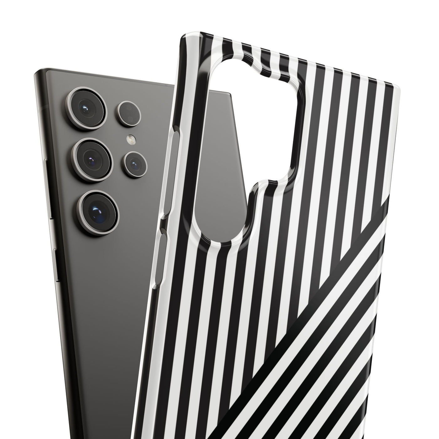Aesthetic Black White Stripes Cute Phone Case Sleek Snap - For iPhone 17 Pro Max iPhone 16 Pro iPhone 15 Iphone 14 Plus 13 Pro 12 11 10 Gift - Studio40ParkLane