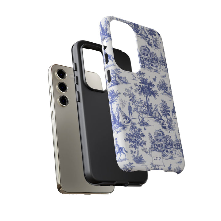 Personalized Custom French Toile Tough Cute Phone Case For Apple iPhone 18, 17, 16, 15 14, Pro Max, Samsung Galaxy S26, S25, S24 Plus Ultra