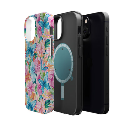 Butterflies Flowers Magsafe Cute Phone Case for Iphone Gift for Her, iPhone 16 Case iPhone 15 Pro Max Case, Iphone 14, Iphone 14 Pro Max, 13, 12