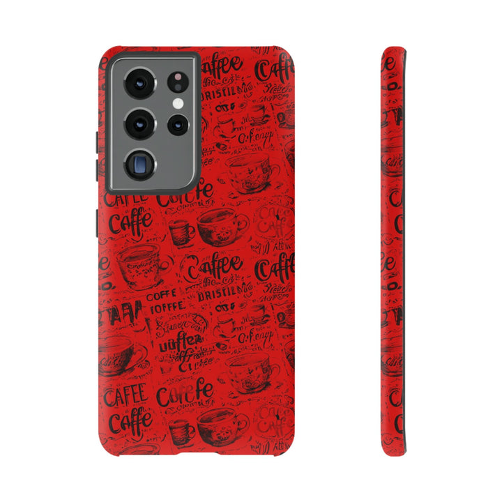 Cute Samsung Phone Case | Aesthetic Samsung Phone Case | Galaxy S23, S22, S21, S20 | Red Black Coffee, Protective Phone Case - Studio40ParkLane