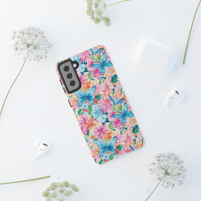 Premium Tough Butterflies Flowers Cute Phone Cases for Samsung S24, S23, S22, S21, S20, Plus and Ultra, Iphone 16 Pro Max,15, 14, 13, 12, 11, 10