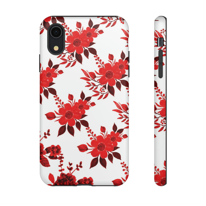 Cute IPhone Case | Red White Flowers, iPhone 15 Case | iPhone 15 Pro Case, Iphone 14 Case, Iphone 14 Pro Max Case, Protective Iphone Case - Studio40ParkLane