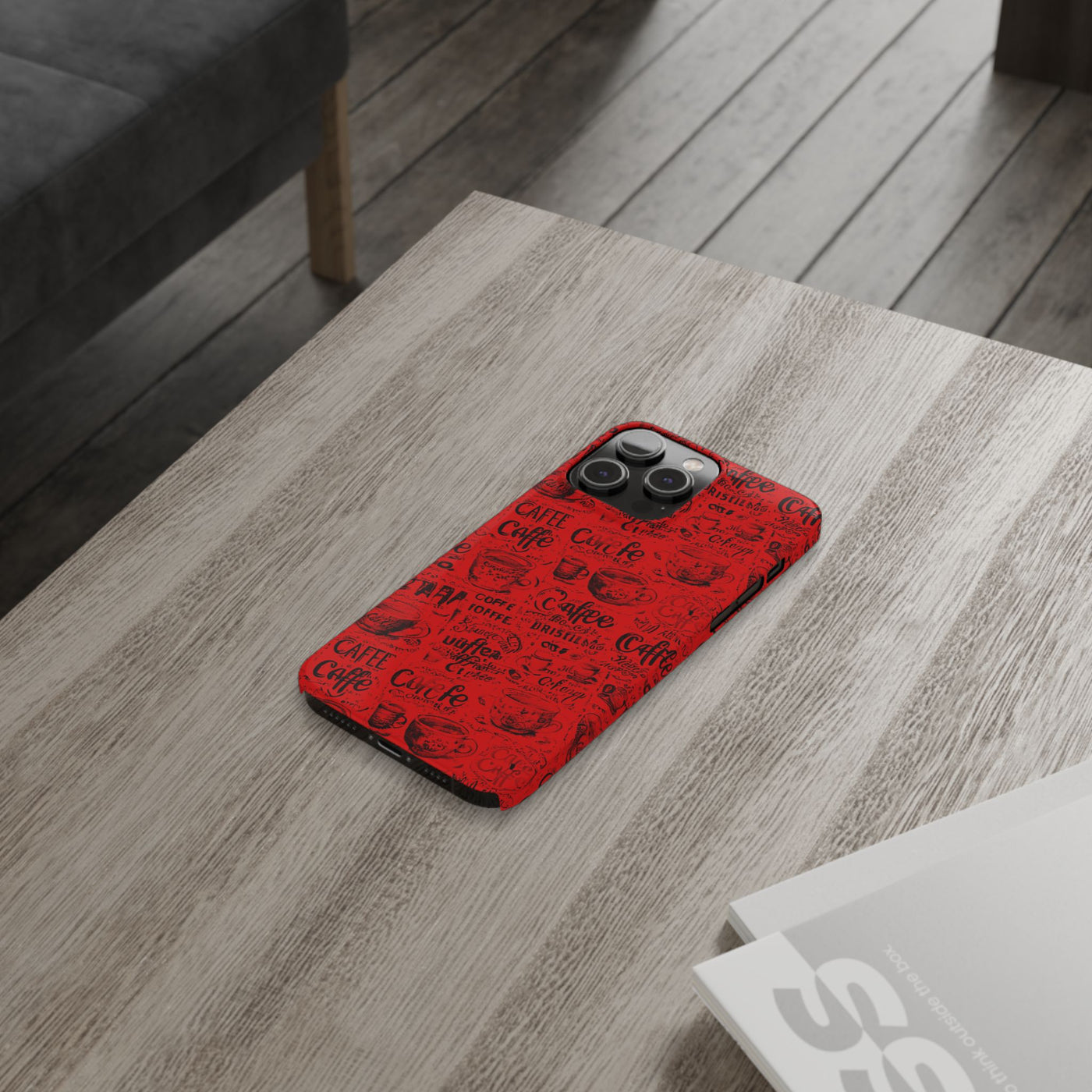 Slim Cute Phone Cases for Iphone - | iPhone 15 Case | iPhone 15 Pro Max Case, Iphone 14 Case, Iphone 14 Pro Max, Iphone 13, Red Black Coffee