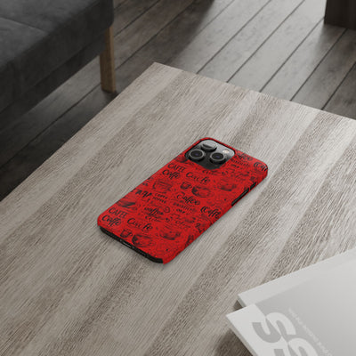 Slim Cute iPhone Cases - | iPhone 15 Case | iPhone 15 Pro Max Case, Iphone 14 Case, Iphone 14 Pro Max, Iphone 13, Red Black Coffee