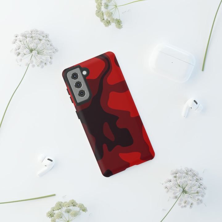 Cute Phone Case | Cool Camouflage Red Black Samsung Phone Case | Galaxy S23 Case, S22 Case, S21, S20 | 2 Layered Case - Studio40ParkLane