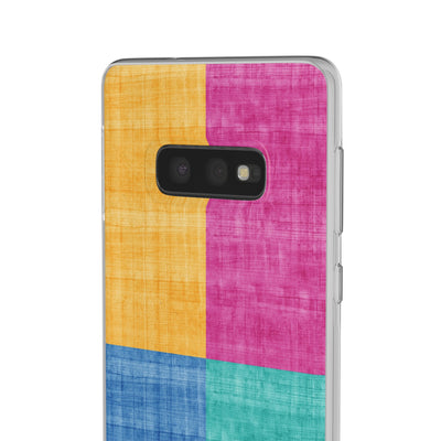 Cute Flexi Phone Cases, Abstract Colored Blocks, Compatible with Samsung Galaxy S23, Samsung S22, Samsung S21, Samsung S20, Galaxy S20 Ultra