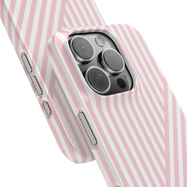 Aesthetic Sweet Pink Stripes Cute Phone Case Sleek Snap - For iPhone 17 Pro Max iPhone 16 Pro iPhone 15 Iphone 14 Plus 13 Pro 12 11 10 Gift