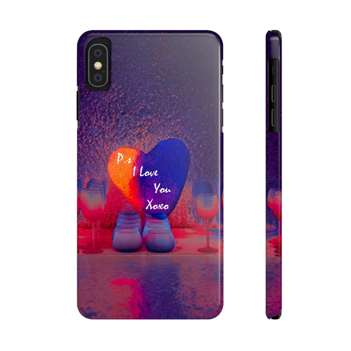 Slim Cute Phone Cases for Iphone - | iPhone 15 Case | iPhone 15 Pro Max Case, Iphone 14 Case, Iphone 14 Pro Max, Iphone 13, PS I Love You Heart - Studio40ParkLane