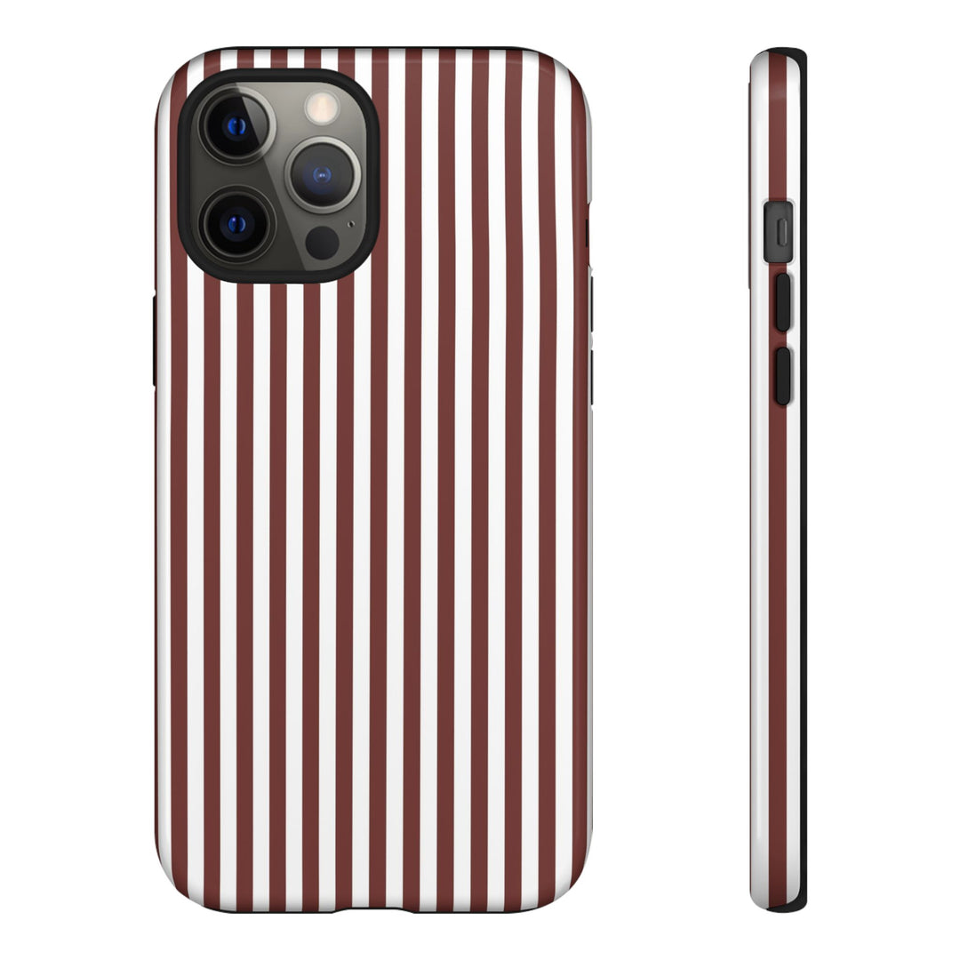 Tough Premium Chocolate Stripes Phone Case Gift for Her - For Apple iPhone 16 Pro Max 16e iPhone 15 Pro iPhone Iphone 14 Plus 13 Pro 12 SE XR - Studio40ParkLane