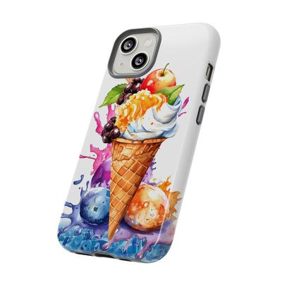 Impact Resistant, Summer Ice Cream Cone, Cute Phone Cases for Samsung S24, S23, S22, S21, IPhone 15 pro Iphone 14 pro Iphone 13 IPhone 12 Iphone 11