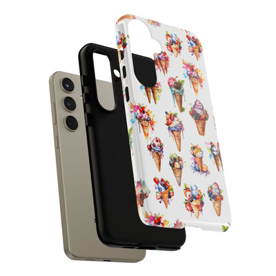 Impact Resistant, Summer Icecream, Cute Phone Cases for Samsung S24, S23, S22, S21, IPhone 15 pro, Iphone 14 pro, Iphone 13 IPhone 12, Iphone 11